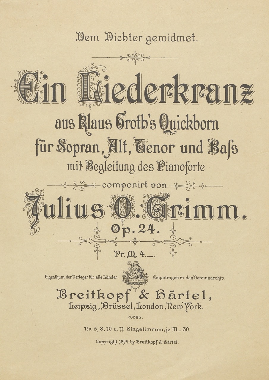 Groth an Grimm, Kiel, 25. Oktober 1893